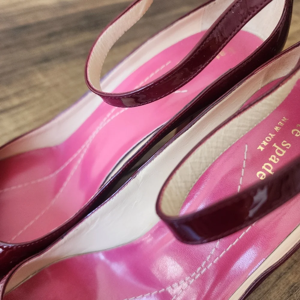 KATE SPADE NEW YORK  Women's Red Patent Leather Kameron Pumps Size 9 - Picture 7 of 7